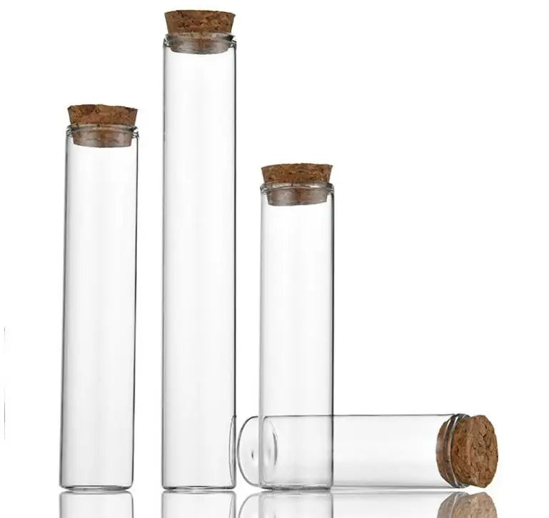 Custom 125mm Borosilicate Flat Bottom Glass Test Tubes With Cork Stopper