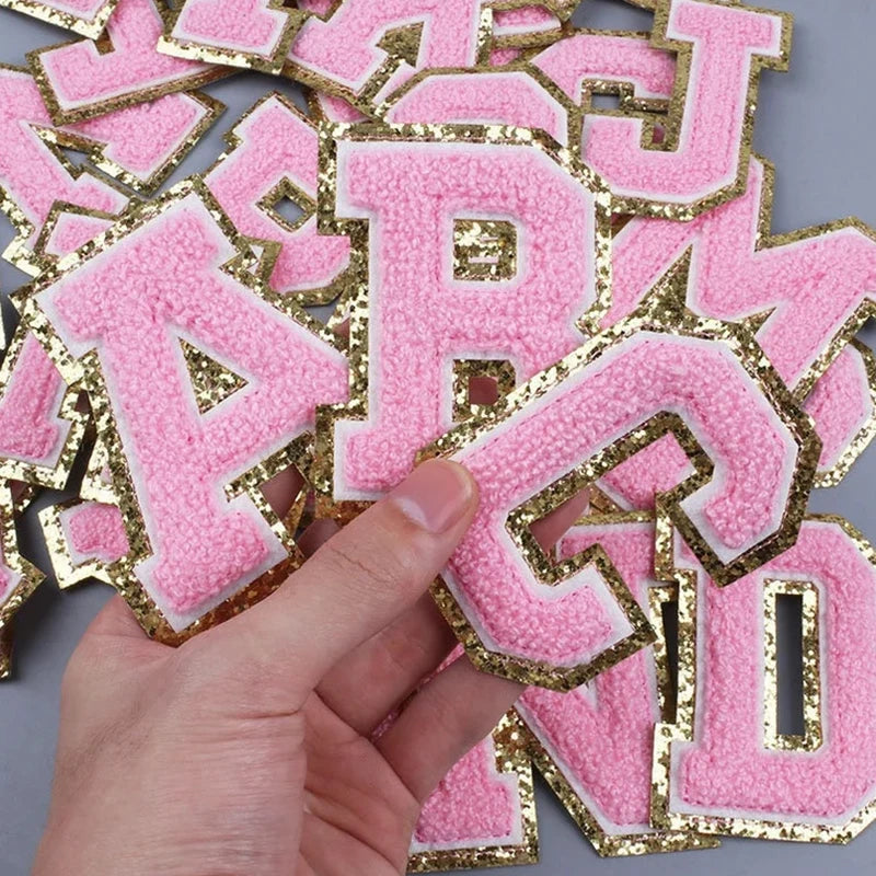 Wholesale Custom Embroidery Patch Letter DIY Iron on Hoodie Rainbow Color Chenille Patches