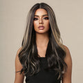 Fast Delivery Synthetic Black Lace Front Wigs Brown Highlight Lace Front Natural Wave Hair Wholesale Lace Front Wig