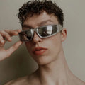 Wholesale Steampunk Women Gafas De Sol Men Uv400 Punk Shades Colorful Fashion Eyewear Silver Mirror Sports Y2k Sunglasses