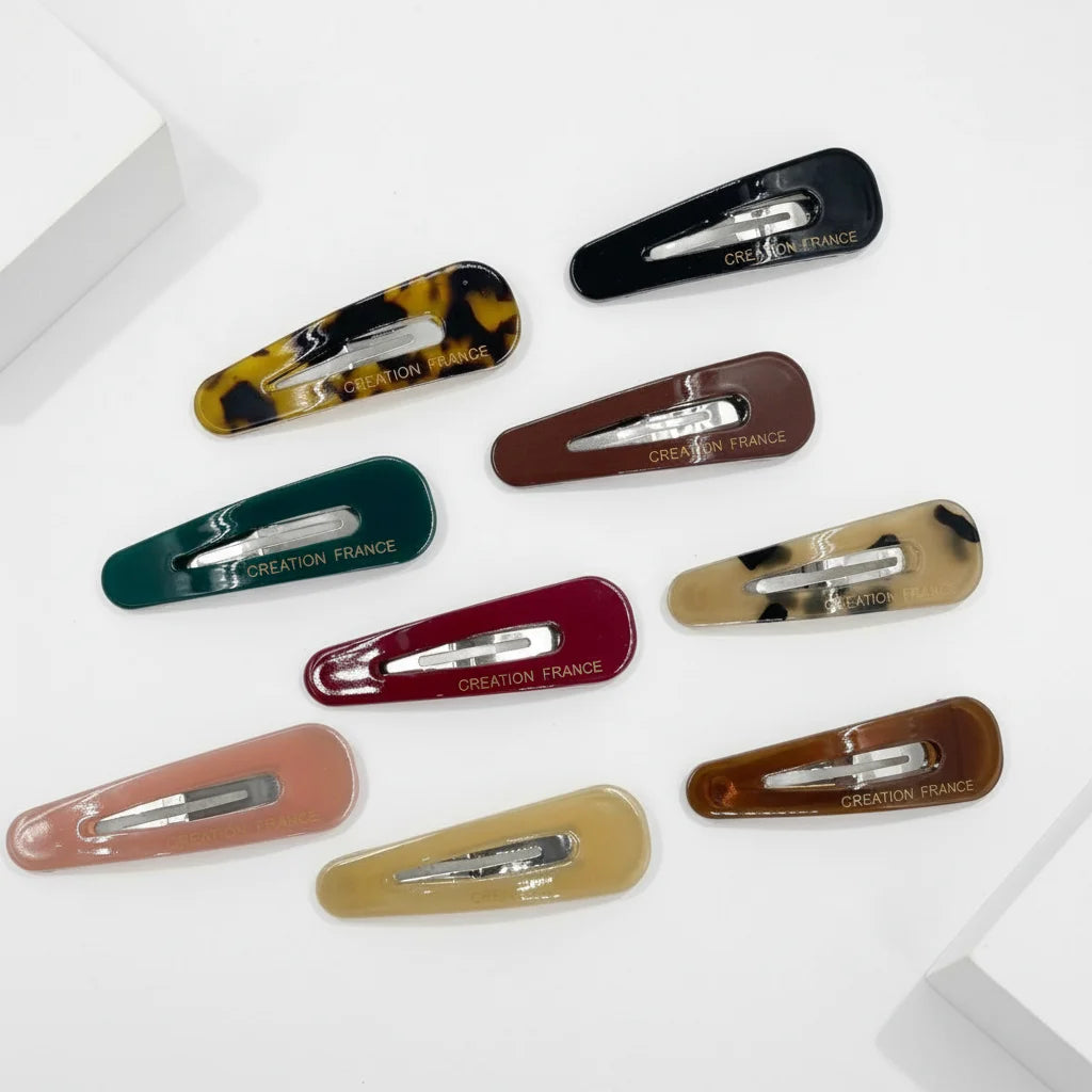 Custom Logo Color Cellulose Acetate French Hair Bobby Clip for Women Hair Styling Pin