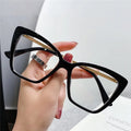 2025 New Trendy Cat Eye Optical Glasses Frame for Women Leopard Big Frame Oversized Eyeglasses