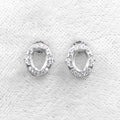 Sterling Silver 5*7mm Semi Mount Stud Earrings Empty Support Blank Claws Setting S925 Mountain Base Without Stone for DIY Inlay