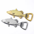 Wholesale Custom Zinc Alloy 3D Gold-Plated UV Printed Fish Refrigerator Magnets with Bottle Opener Souvenir
