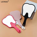 Cute Teeth Handle Handheld Makeup Mirror with Lighting New Dental Promotion Advertising Plastic Mirror Makeup Tool MegaBDM