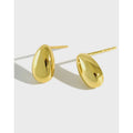 925 Sterling Silver Fashion 18K Gold Earrings Geometric Oval Slippy Stud Earrings Waterdrop Earrings Women Wholesale
