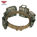 YAKEDA Cinturon Tactico Cinturon Tactique  5 in 1 Combined Girdle  Utility Duty Tactical Belt with Multi-functional Pouches