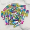 Wholesale Natural Electroplate Aura clear Quartz Points Aura clear Strip Healing Gem Crystal Crafts Quartz for Sale