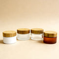 5g 15g 30g 50g 100g Cosmetic Jar Bamboo Lid Glass Jars for Body Butter Container D888