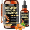 6 in 1 Liquid Turmeric Curcumin with Ginger Berberine Extract Ceylon Cinnamon Bitter Melon Black Pepper Drops for Joint Support