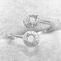 Semi Mount 4.5mm/3.5mm Sterling Silver Ring Frame Empty Blank Support Claws Setting S925 Base Without Center Stone for Inlay DIY