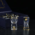 Foil Shot Glasses Business Gifts Crystal Personalized Handmade Gold Rim Design 15ml Custom Package Modern 1000pcs