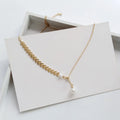 Wheat Leaves Necklace Freshwater Pearl Necklace Freshwater Pearl Necklace Bracelet Stainless Steel Jewelry Gift for Women Girls