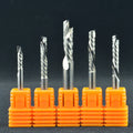 JEEFOO GT SET AlTin Coated Carbide Compression Milling Router Bit 6mm/8mm One Flute Wood Engraving End Mill Chip Breaker Box