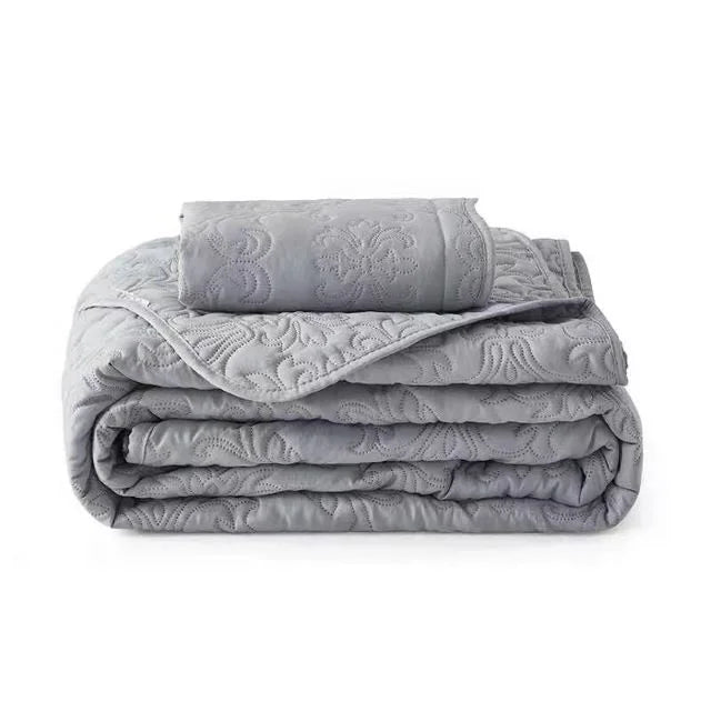 Hotel Wholesale Polyester Blend 3pcs Bed Cover Set Bed Quilt Set  Quilt with 2 Pillowcases