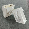 Custom Printed Your Own Logo Cardboard Packaging White Brown Kraft Gift Craft Shopping Paper Bag With Handles