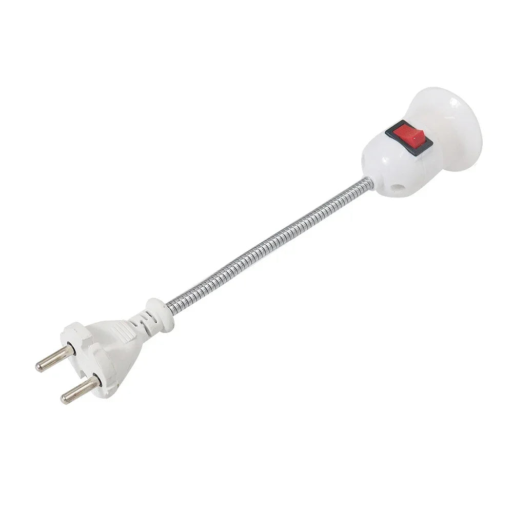 E27 Lamp Base Bulb Holder Light Socket With Switch EU US UK Plug Lamp Holder Energy Saving LED Table Lamp Adapter Plug Switch