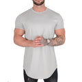 2021 Summer Fashion Men's Hip Hop Scallop & Curved Hem Jersey T-Shirt 100% Cotton Breathable
