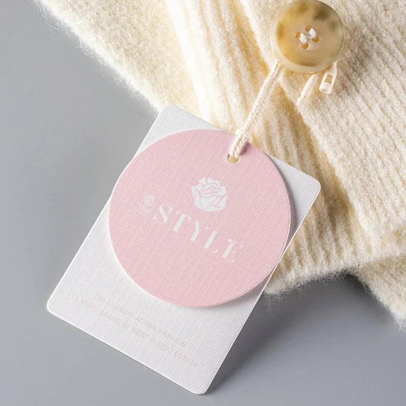 Creative High-Level Garment Packaging Custom Logo Paper Thank Card Hang Tags Cheap Hang Tags for Clothing Labels
