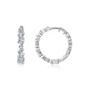 Wholesale Fine Jewelry Trendy S925 Sterling Silver Circle Earrings Irregular Cubic Zircon Inlaid Geometric Hoop Weddings Gifts