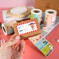 500pcs/roll Paper Thank You Stickers Custom Texture Paper Christmas Gift Bag Packing Box Labels Logo Sticker