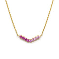 Milskye Designer Elegant Jewelry 18k Gold Plated Silver 925 pink Rose Red Round CZ Crystal Necklace