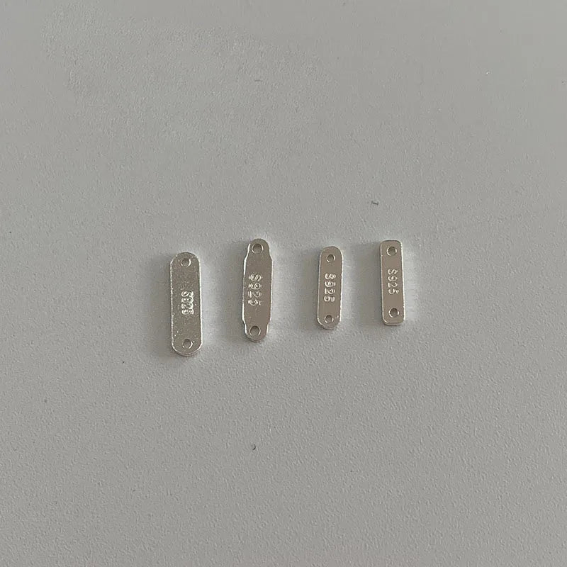 Hot Sale 925 Sterling Silver Simply Double Hole Engrave S925 Tag for Jewelry Making Accessories Wholesale
