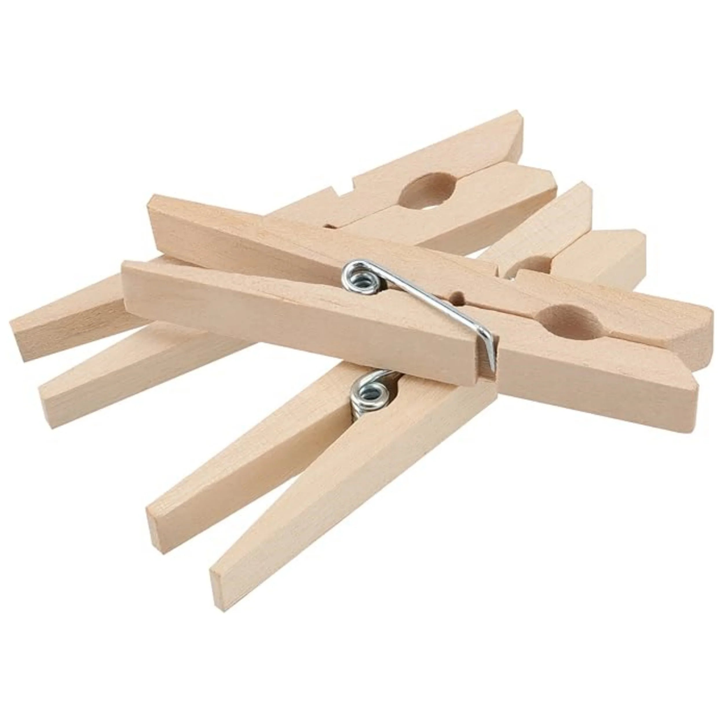 Hot-sale Colorful Stainless Decorative Wood Clothespin Factory Price Wooden Clothespin with Spring for Hanging Clothes Laundry