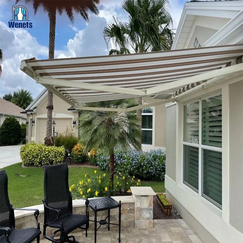 Automatic Electric Retractable Awning Outdoor Sunshade Folding Full Cassette Awning for Patio