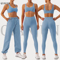 2024 Women Yoga Set Workout Clothes Sports Gym High Waist Legging Plus Size Women Sports Bra Gym 3 Piece Set