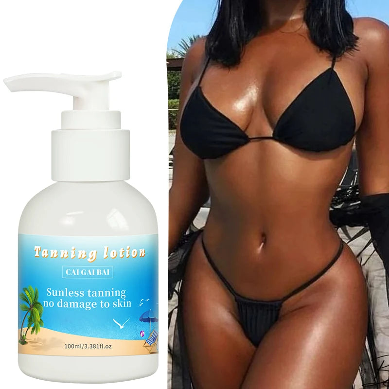 Coconut Tanning Gel Accelerator Tan Lotion Self Tanner Cream for Outdoor Indoor Natural Tan Skin With Carrot Sunflower Olive Oil