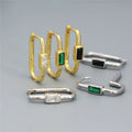 SP Fine Jewelry 925 Sterling Silver Geometric Zircon Gold Hoop Silver Earring for Woman