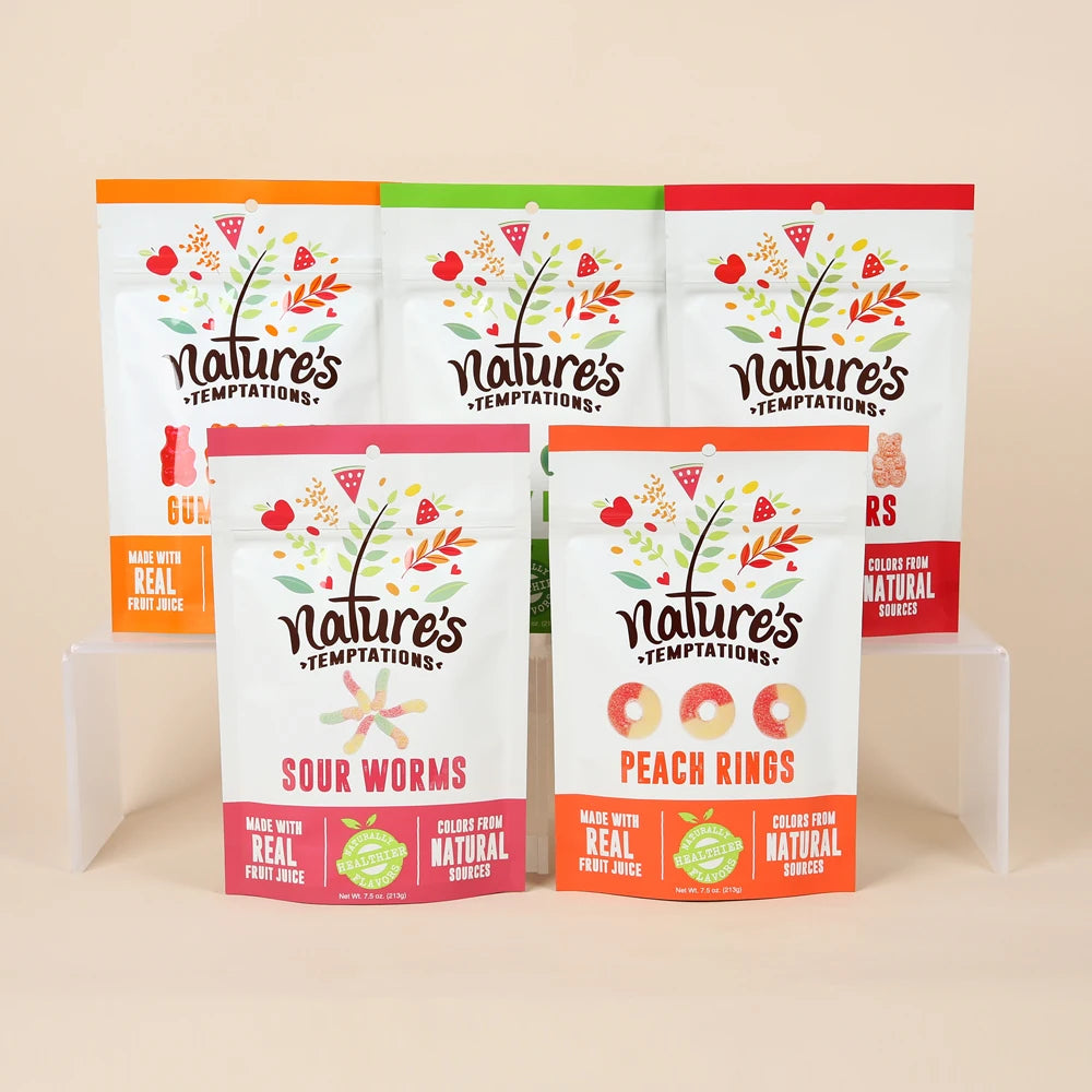 Food Grade Strawberry Freeze Dried Fruit Candy Bag with Window Custom Printed Plastic Stand up Packing Bags for Dried Fruit