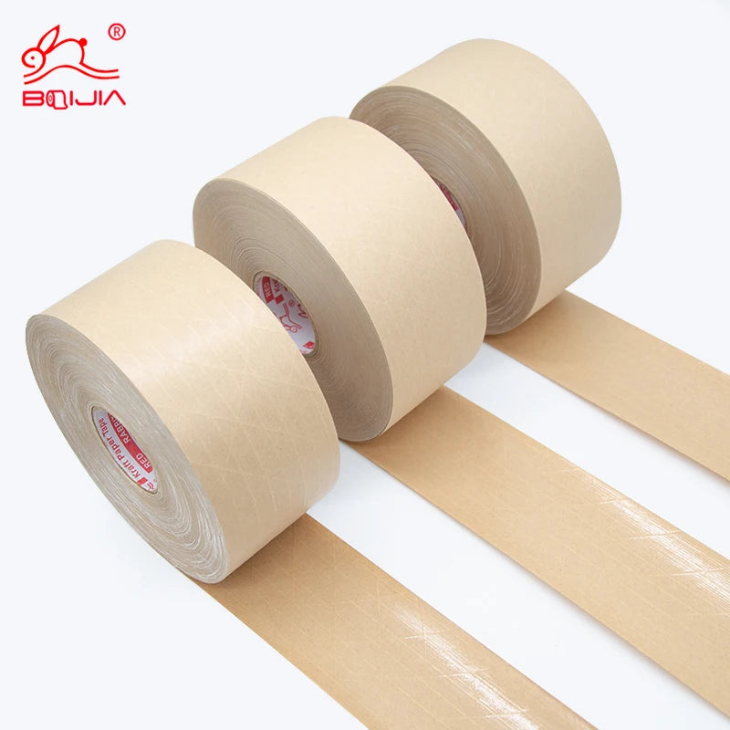 Custom Eco Friendly Printable High-adhesive Tensile Strength Enhanced Water Activated Kraft Paper Tape
