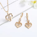 Heart Pendant Womens Diamond Zicornia Julary Elegant Joyeria Jewelry Sets for Lady Gold Plated 18k with Stones