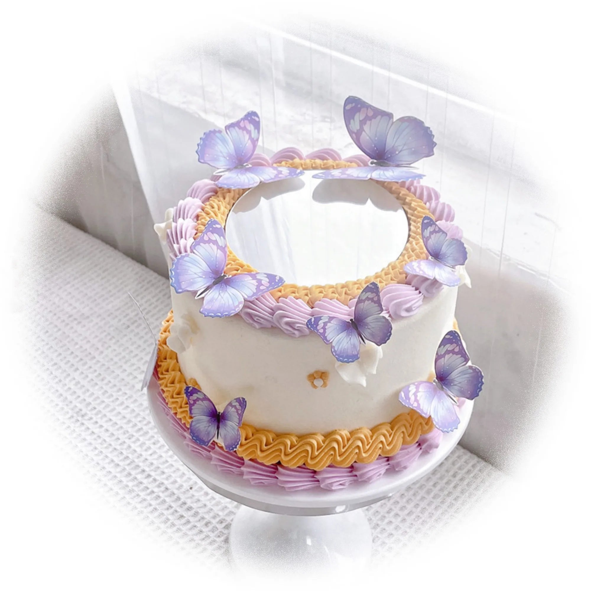 Hot Sales Mirror Selfie Cake 4inch Bento Cake Mirror Toppers for Party Camping Picnic Bakery Supplies