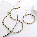 Fashion Hot Selling Emerald Zircon Enamel Conch Jewelry Vintage Jewelry Set for Women Geometric Sweet Gem Stone Jewelry Sets
