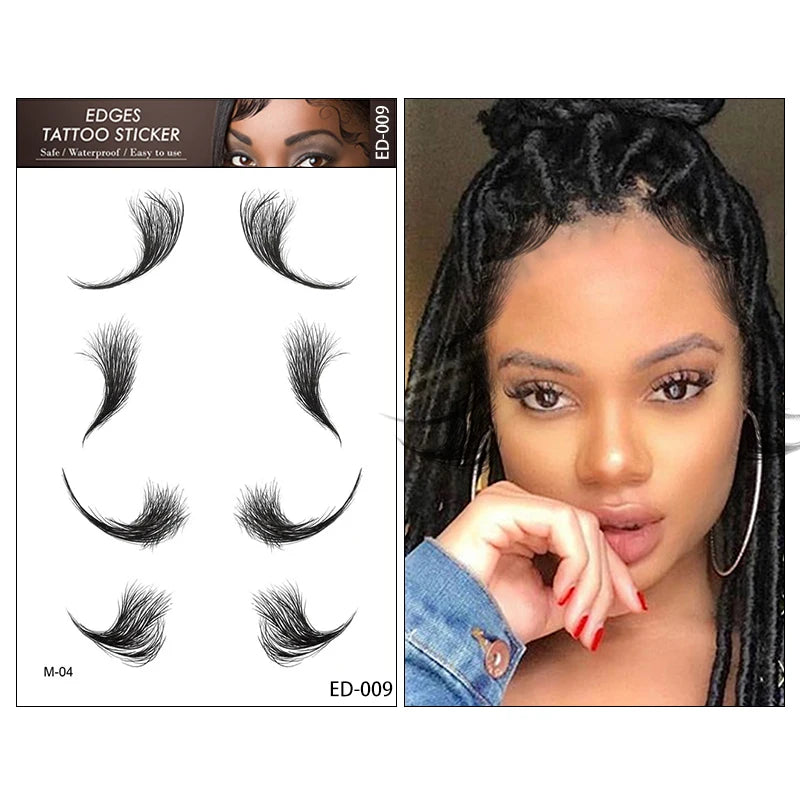 2025 New Design in Stock Hair Edges Temporary Hair Edge Tattoo Stickers