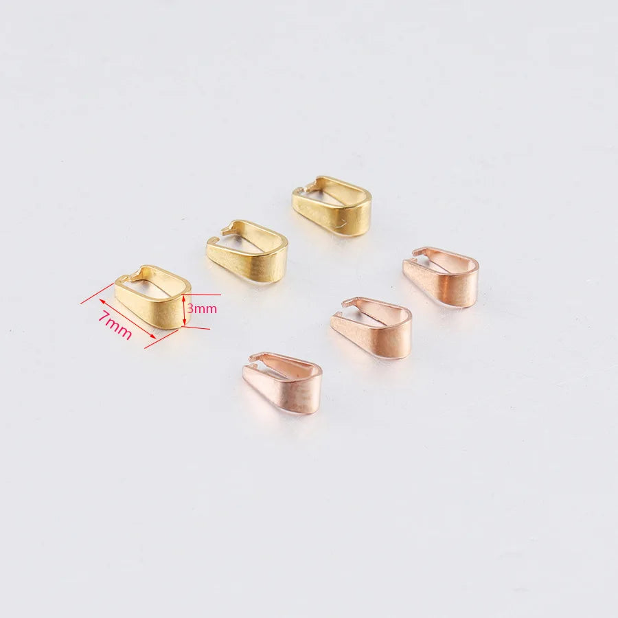 18K Gold Plated Stainless Steel Pendant Connector Pinch Bails Clasp for Jewelry Making