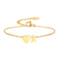 DIY Jewelry 18k Gold Plated Heart Letter Charms Bracelets Personalized Fashion 26 Capital Initial Pendants Charms Bracelets