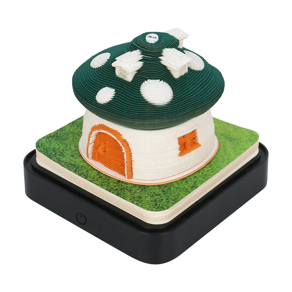 2026 Punch in Desk Calendar Creative  3D Memo Pad Mushroom Paper Sculpture Desktop Notepad Decoration 3D Art Memo Pad