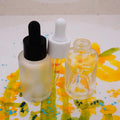 Flat Shoulder 50cc Essential Oil Glass Bottle  with Black Dropper Cap