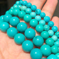 Smooth 4-12MM Natural Blue Turquoise Stone Beads Loose for Jewelry Bracelet Handmade DIY