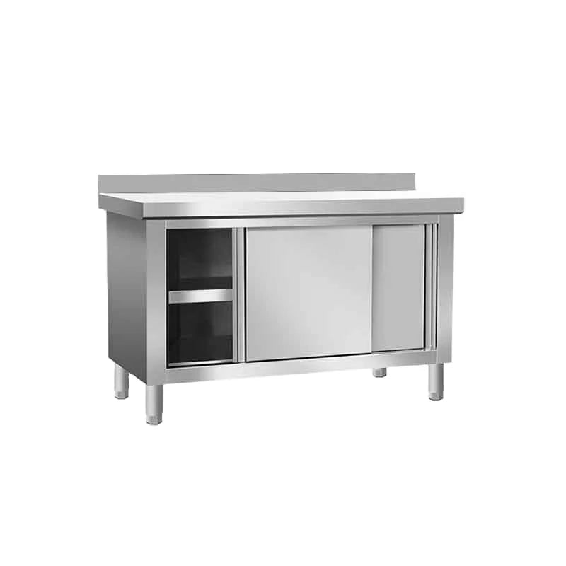 Guanbai Heavy Duty 2 Tier Stainless Steel Assembled Tool Storage Cabinet Sliding Door Cupboard