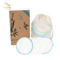 Eco Friendly 8cm Soft Bamboo Cotton Makeup Remover Cleansing Pads Laundry Bag Gift Set Reusable Cotton Round