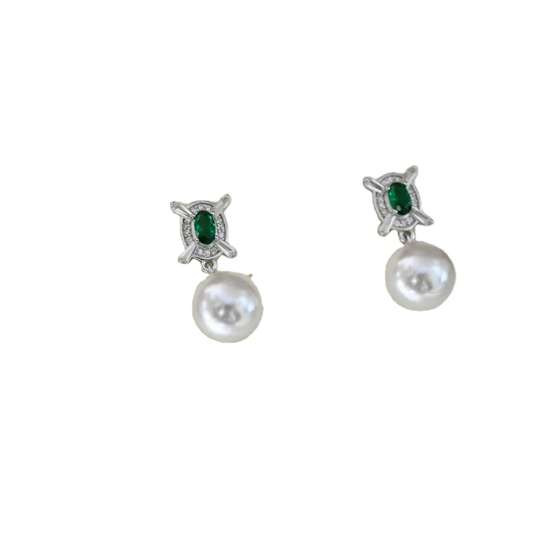E2257 10-11mm DIY Natural Freshwater Pearl Charm Earrings Mounting Accessory 925 Sterling Silver Gold Plated  Jewelry for Women