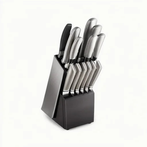 Professional Chef Knife Block Set Ultra Sharp Forged Stainless Steel with Wooden Handle for Kitchen Cutting