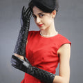 Daily Ladies Real Sheepskin Outdoor Elbow Length Long Leather Gloves for Women
