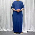 Men's Comfortable Breathable Short Sleeve Robe with Pocket Unique Design for Muslims Popular Latest in Spring Season