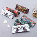 Stock Cheap Fashion Cool PU Folding Glasses Case with Animal Print Triangle Design CE UV400 Certified Custom Logo Available